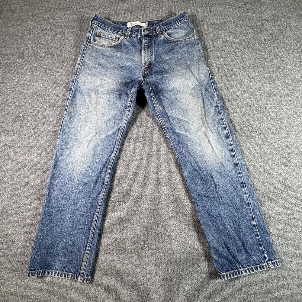 VTG Levi's 505 Straight Jeans Men's 34x30 Blue Cotton Denim Faded Workwear Y2K